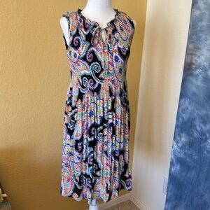 NWT Ninety multicolor paisley sleeveless dress Sz S